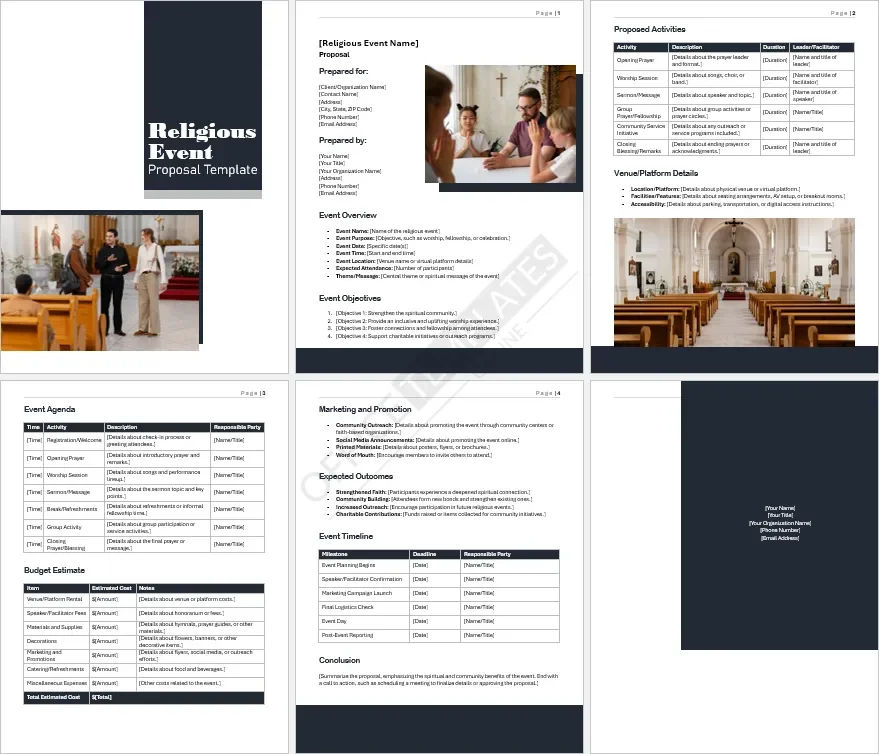 Religious Event Proposal Template
