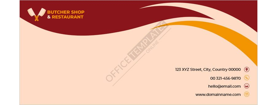 Butcher Shop and Restaurant Envelope Template