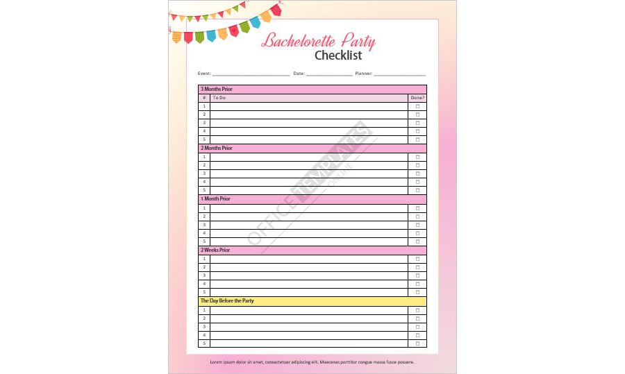 Bachelorette Party Template in MS Word