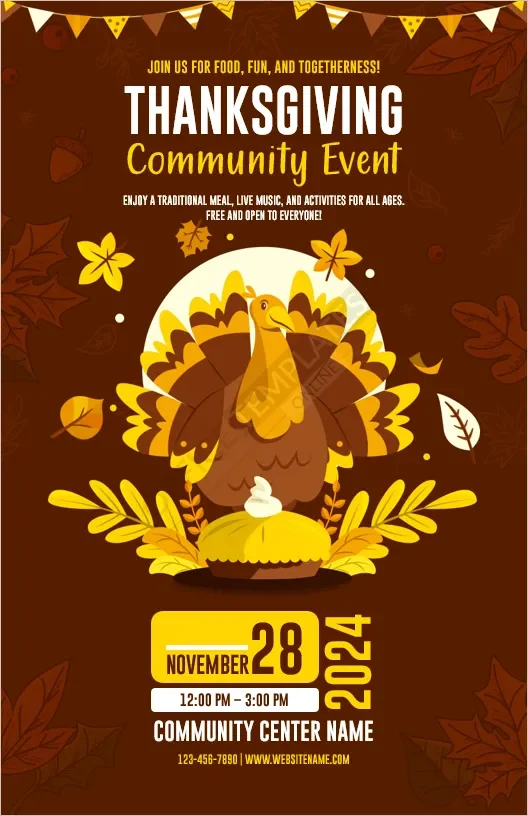Thanksgiving Community Event Poster Template