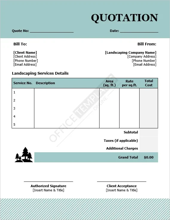 Landscaping Services Quotation Template
