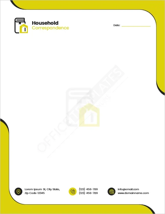 Household Correspondence Letterhead Template