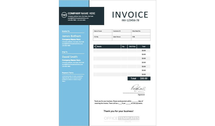 Download Small Business Sales Invoice Template