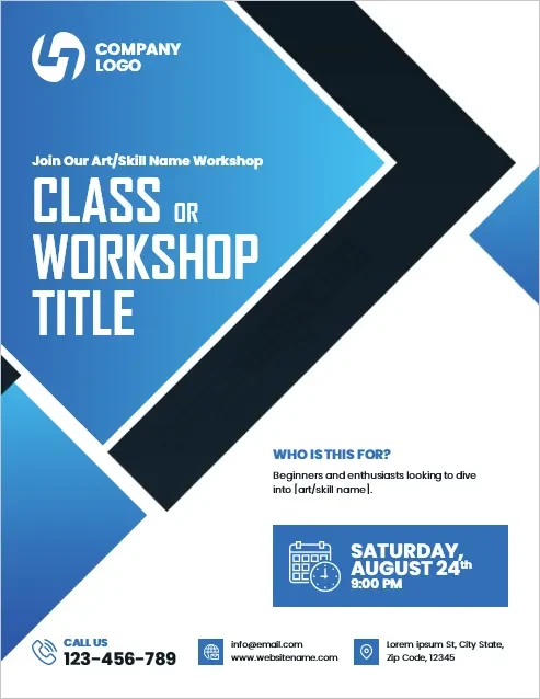 Class or Workshop Flyer Template