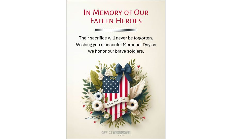 In Memory of our Fallen Heroes Card Template