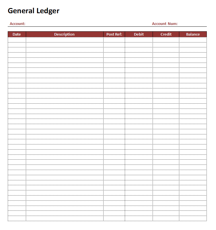 Free Ledger Template For Your Needs