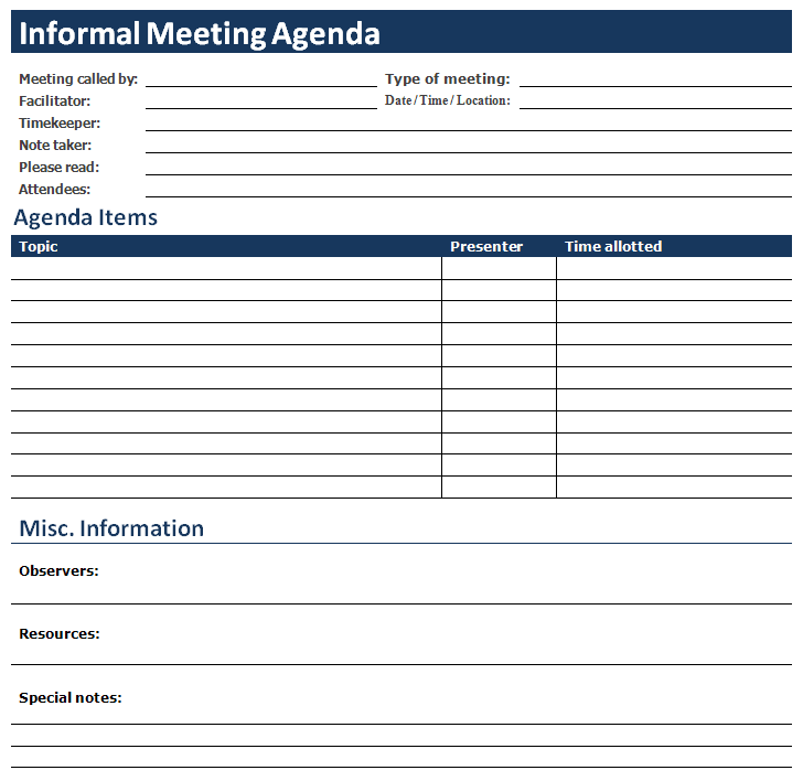 word templates meeting notes printable