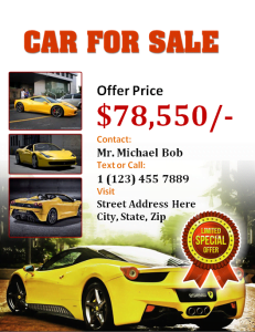 Download MS Word Car for Sale Flyer Template