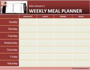 Daily &amp; Weekly MS Word Planner Templates | Office Templates Online