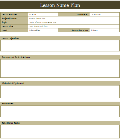 MS Word Lesson Plan For Teachers | Office Templates Online