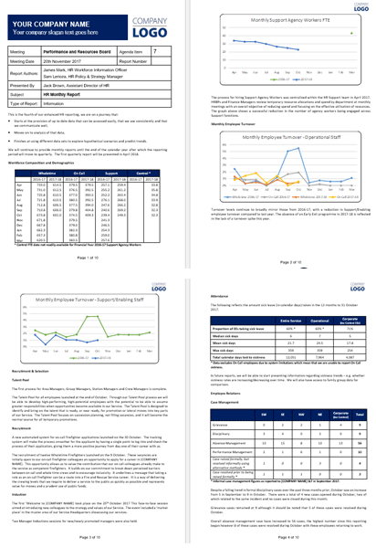 Hr Monthly Report Template Word