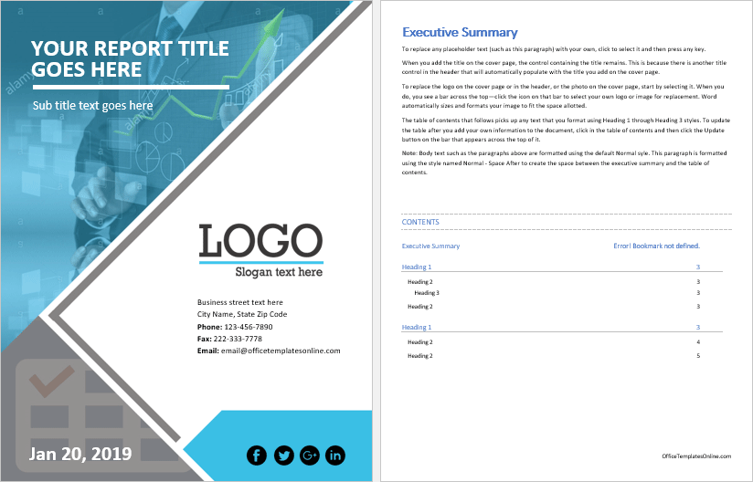 Business Report Template Word