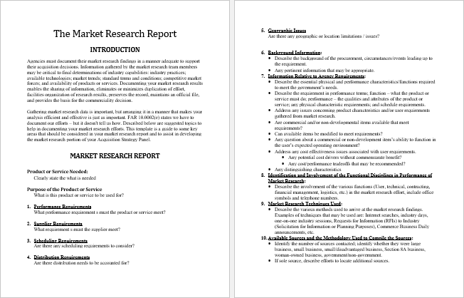 market research report assignment