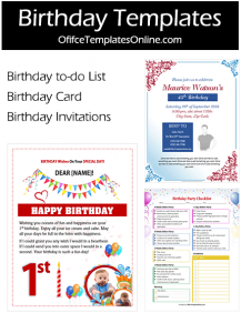 Colorful Seductive Birthday Templates for MS Word