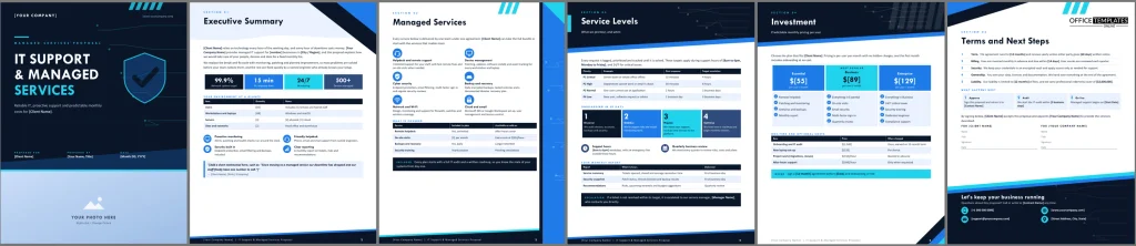 IT Support And Managed Services Proposal Preview 1024x222