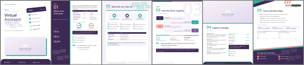 Virtual Assistant Services Proposal Preview 1024x222