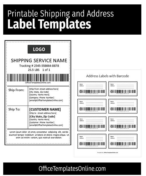 Ms Word Printable Shipping And Address Label Templates Office Templates Online