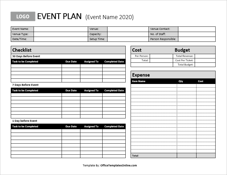 Corporate Event Planning Template Master of Documents