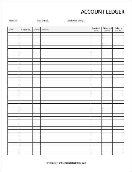 accounting ledger paper template