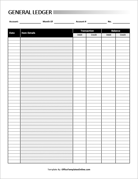 accounting ledger paper template