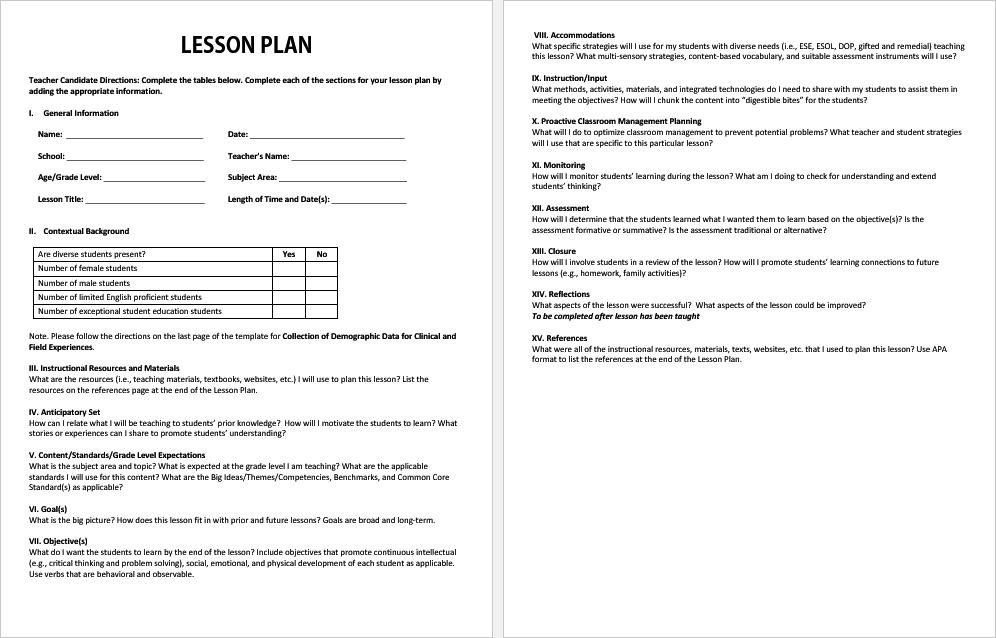 does anyone use the lesson plan template microsoft word