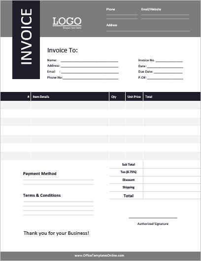 word 2003 invoice template