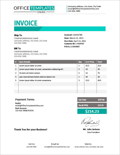 21+ Free Modern Invoice Templates & Formats for MS Word