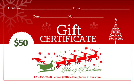 christmas gift certificate templates