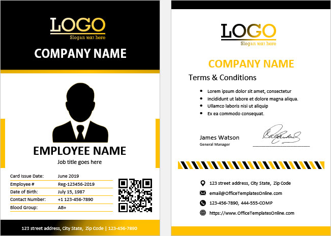 7 Free Id Badge Templates Formats For Ms Word Editable