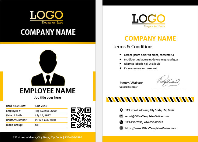 7+ Free ID Badge & ID Card Templates & Formats for MS Word