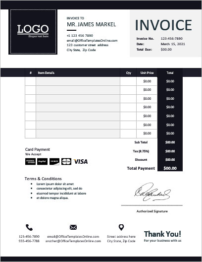 microsoft office invoice template for word