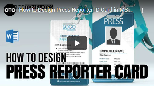 How to design ID Card for Press Reporter in MS Word