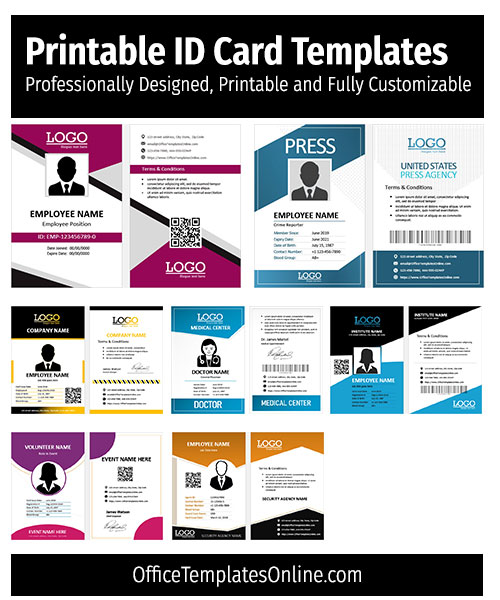 Print Ready Id Card Templates For Ms Word Office Templates Online