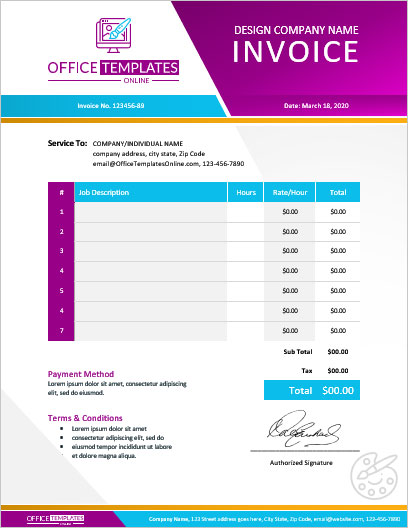 Get Download Service Invoice Template Word Background * Invoice