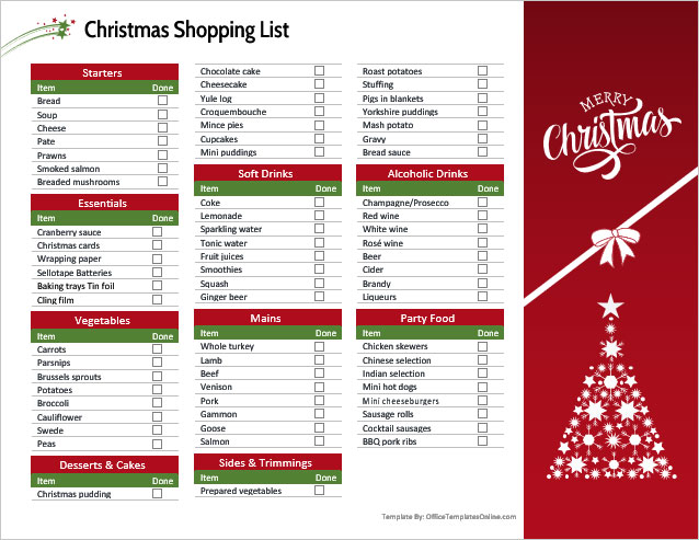 christmas wish list template microsoft word