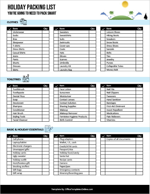 Packing Checklist - 11+ Free Word, PDF Documents Download