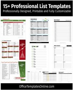 15+ Free List and Checklist Templates of Daily Use for MS Word