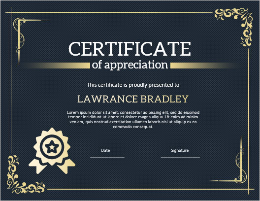 template for certificate of appreciation