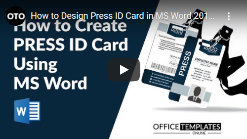 Press Pass & Press ID Card Templates & Badge Maker