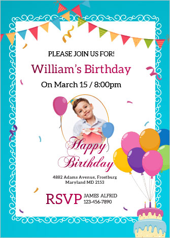 Birthday Invitation Card Template / Free 62 Printable Birthday