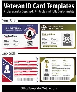 Free Editable Veteran/Military ID Card Templates for MS Word