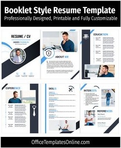 Booklet Style Free Multipage Resume/CV Template for MS Word