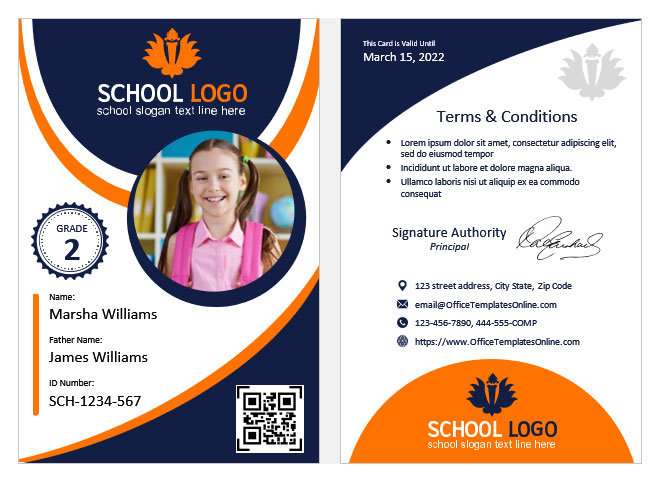 5 Free Educational Id Card Templates For Ms Word
