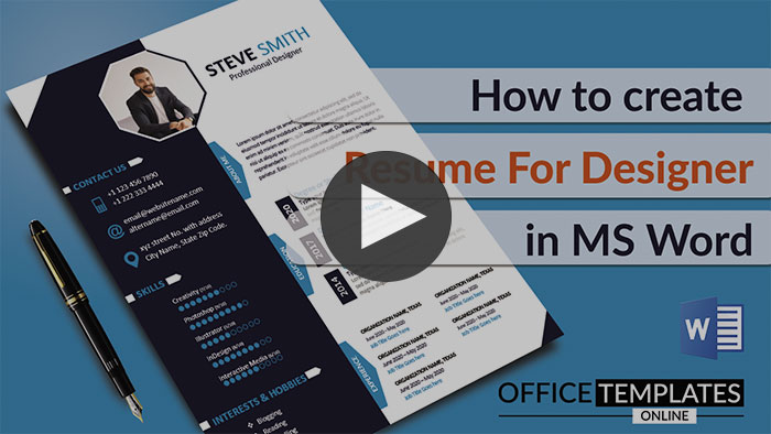 Watch how to create Creative Designer Resume Template