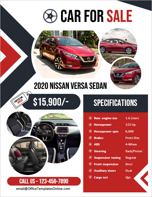 Free Printable Car For Sale Flyer Templates In Ms Word