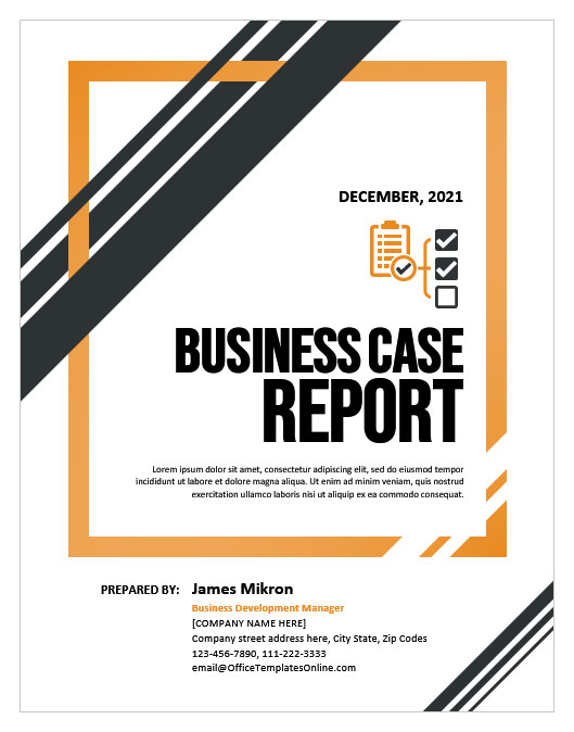 Free Cover Page Templates For Word 2010 Lasopacommunication   Cover Page For Business Case Report In Ms Word 