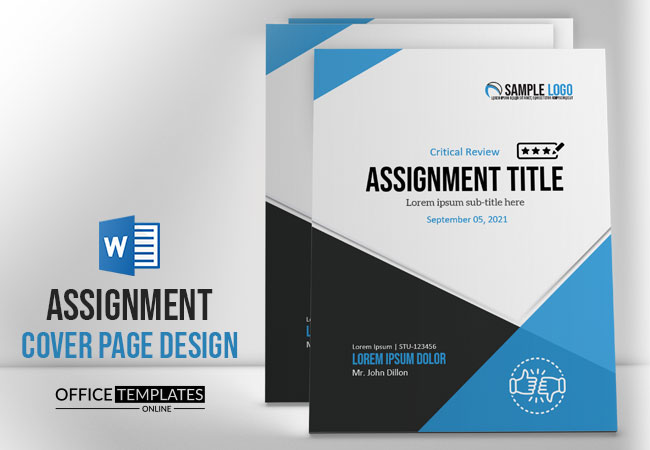 assignment cover page word template