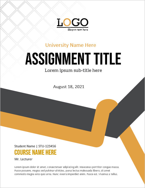 cover page for assignment in word