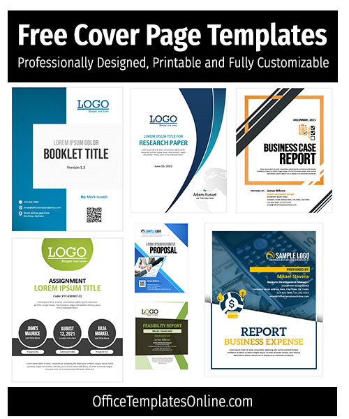 research report ms word cover page templates free download