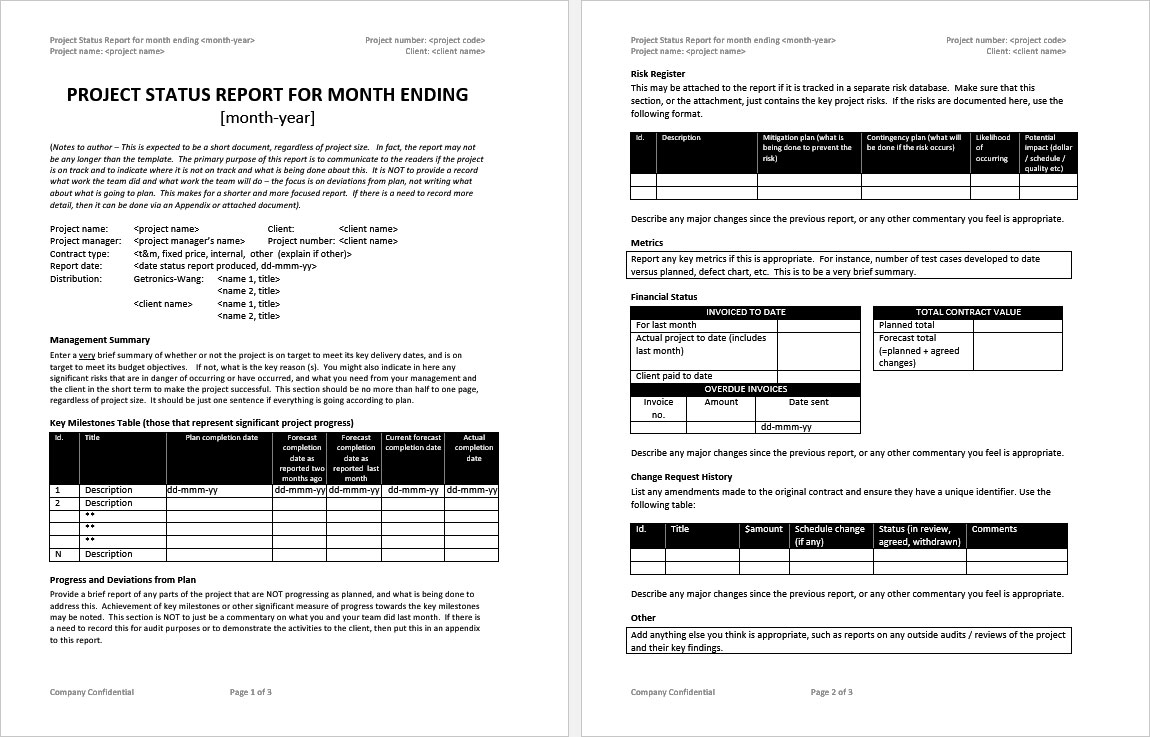 21+ Printable Construction Report Templates in MS Word For Engineering Progress Report Template